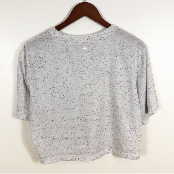 ZELLA Rito Marled Gray Crop Workout Top Medium - Picture 7 of 7